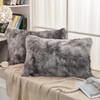 JAUXIO Faux Fur Decorative Throw Pillow Shams 2 Pack Abstract
