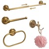 Antique Brass 4-Piece Bathroom Hardware Set Adjustable Towel Bar 13-24"