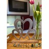 Brandsseller Decorative Stand Hearts Aluminium Approx. 23 x 21 cm