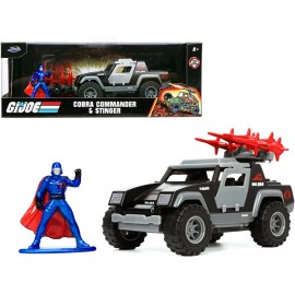 DCD Stinger with Missile Launcher and Cobra Commander Diecast Figurine "G.I. Joe" "Hollywood Rides" Series 1/32 Diecast Model Ca