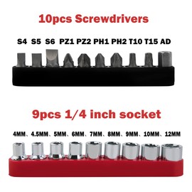 Fit for 98% Lithium-on Battery Cordless Drill Bit - 10x Screwdrivers, 10x Sockets, 5x Drills, 1x Flexible Shaft(26Pcs Drill Bit Only without Drill Body)