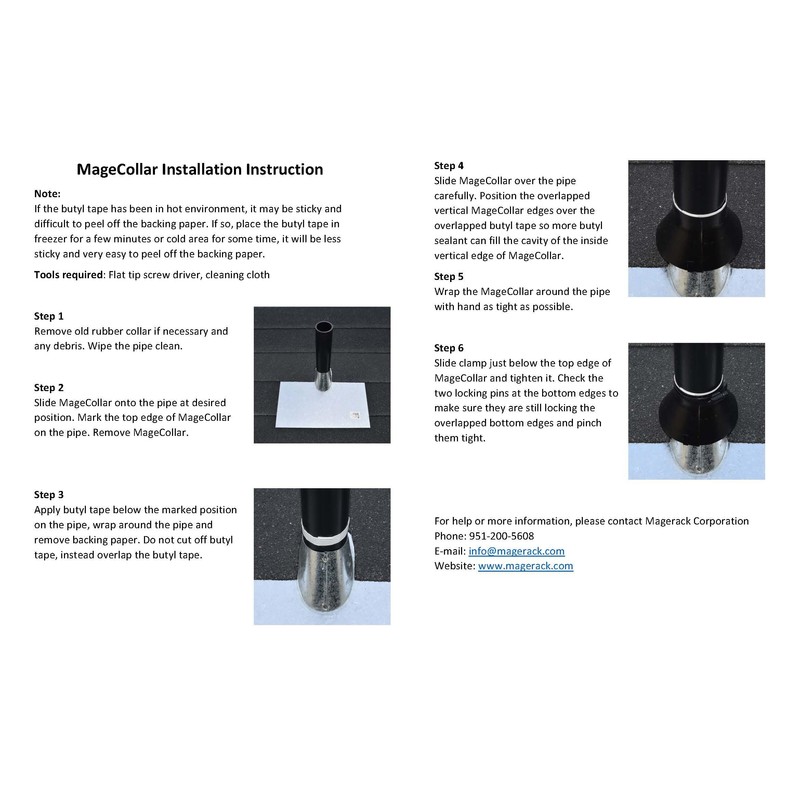 Pack 2 for 1-1/2" to 2" Pipe - MageCollar Adjustable