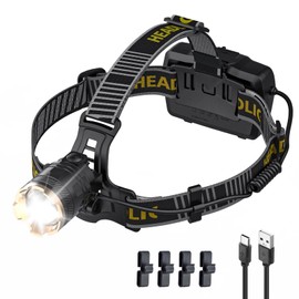 Weejunki 1,000,000 LM Rechargeable Headlamp, 90° Adjustable Head Lights for Forehead, Headlamps for Adults Rechargeable, IP68 Waterproof Head Lamp for Hunters for Outdoor Camping, Hunting, Running