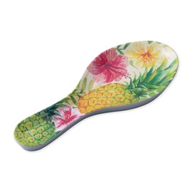 UPware Pineapple Hibiscus Spoon Rest, Spoon Holder for Stove Top, Kitchen Counter, and Dining Table, 9.625 Inch Melamine Kitchen Utensil Holder
