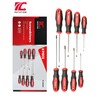 ROTATION 8-Piece Magnetic Screwdrivers Set with red tip, 4 Phillips