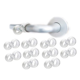Basic Outline Wall Door Stopper Set of 10 Clear Rubber Door Handle Buffer Door Slam Stopper (Transparent) (Pack of 10)