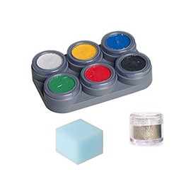 Grimas Water Make-Up Palette Sponge Glitter Theater Make-Up Children's Face Paint 6 Set