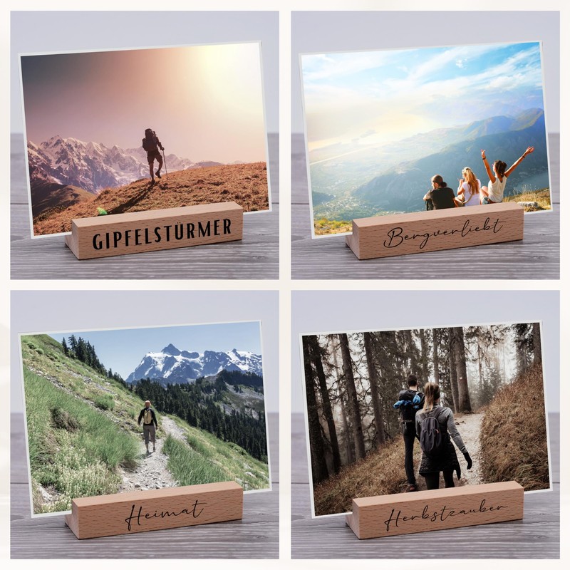 Interluxe Kartenhalter - Heimat - Grußkartenhalter mit Spruch Zuhause Fotohalter