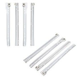 DBOO 2 Pairs Powder-Coated Heavy Duty Drawer Runners with Nylon Rollers, Soft Close & Anti-Drop Design, White Undermount Slides for Kitchen Cabinets