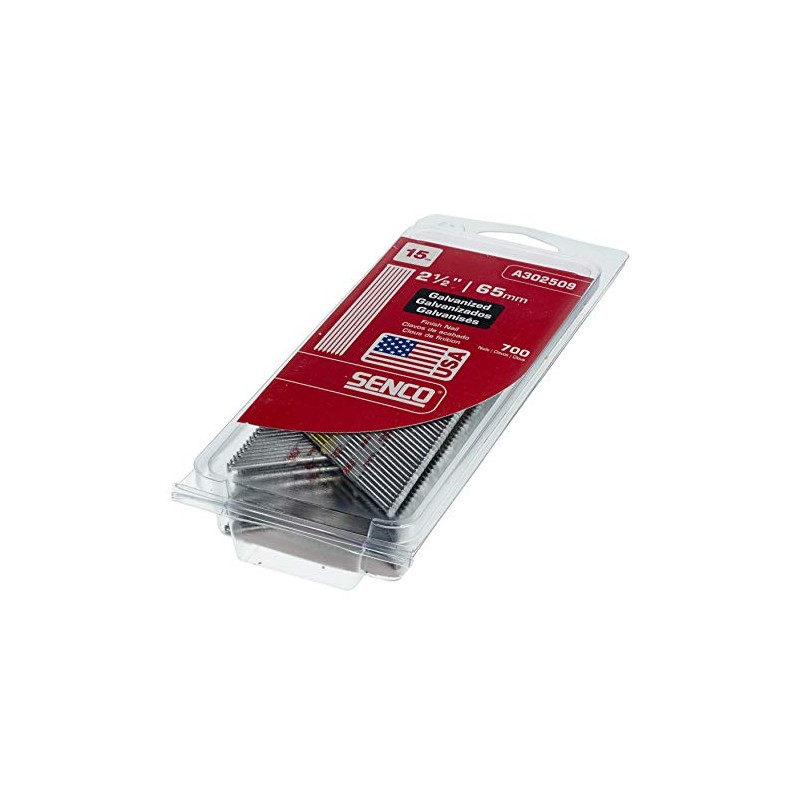 Senco A302509 15 Gauge by 2-1/2-Inch Electro Galvanized Finish Nail