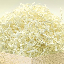 DOTUHAO Crinkle Cut Paper Shred, Light Ivory Color Crinkle Paper, 2 Ounce Gift Basket Filler, Gift Box Filler Paper Shreds, Raffia Grass great for Gift Wrapping, Basket Filling (Light Ivory, 2 oz)