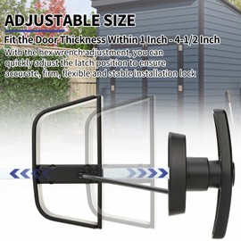 Gnellkoor Shed Door Lock Latch, 5-1/2 Inch Stem Shed Door T Handle Lock with 4 Keys Hardware Set for Storage Barn Camper RV Garage, Fits on 4-1/2" Max Thickness