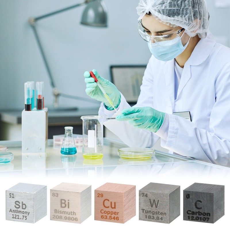 sourcing map 3 Pcs Antimony Cube, 0.39 Inch High Density