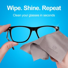SmoTecQ Premium Microfiber Cleaning Cloths (6-Pack) – Ultra-Soft, Scratch-Free Cloths for Eyeglasses, Sunglasses, Camera Lenses, Screens & More – Washable & Reusable (6 Pack)