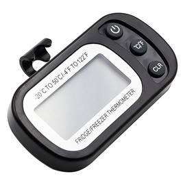 Tiardey Refrigerator Thermometer, Digital Freezer Thermometer, Waterproof Fridge Thermometer with Max/Min Function, Hook LCD Display, Perfect for Home, Bars, Cafes - White