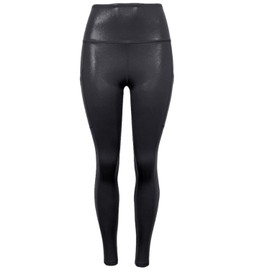 Platinum Sun Swim Leggings for Women Quick Dry & UPF 50+ Sun Protection Tights (Blk-Shiny, XL)