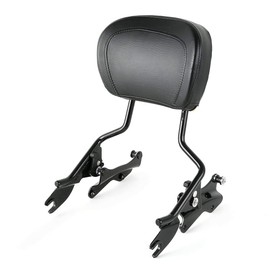 Detachables Sissy Bar Backrest w/4-Point Docking Hardware and Cover Kit fits for Harley Davidson Touring Road Glide FLTRX Electra Glide FLHT Road King FLHR Street Glide FLHX 2014-2023,Black