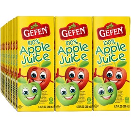 Gefen 100% Apple Juice Box Drinks 6.25oz (27 Pack) | No Sugar Added | Travel Friendly | Lunchbox Size | Kosher (Including Passover)