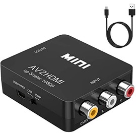 Lerkely Video Converter RCA to HDMI RCA to HDMI, AV to HDMI Video Converter, 1080P RCA Composite CVBS AV to HDMI Video Audio Converter Adapter