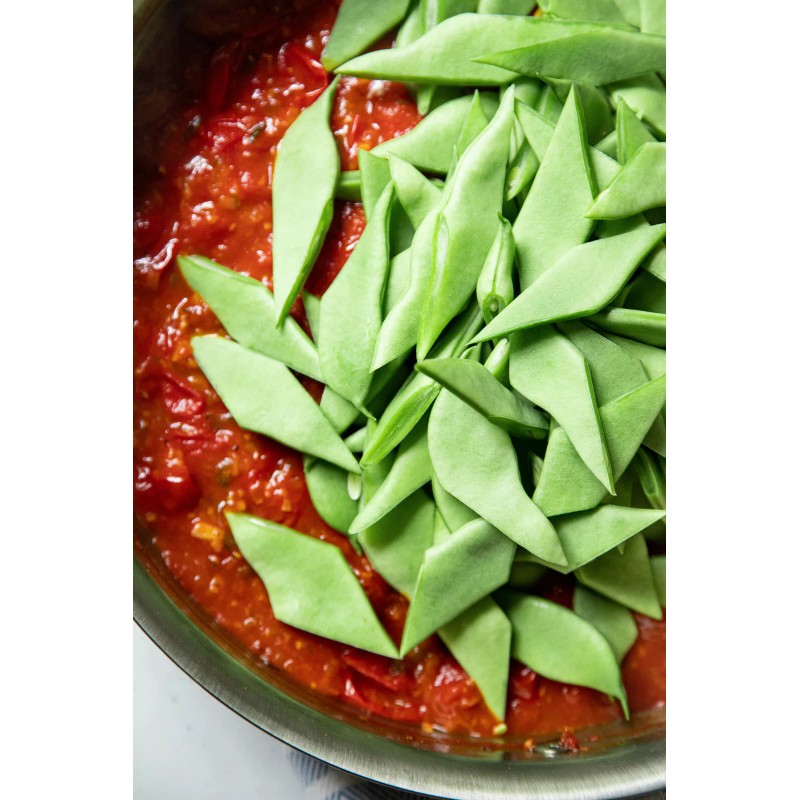 TomorrowSeeds Lu Qing Romano Bean Seeds | Pole Beans Light