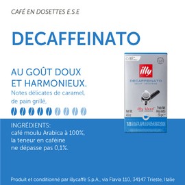 illy E.S.E. Coffee - Single-Serve Coffee Capsules & Pods – Classico Decaf Roast - Notes Of Caramel, Orange Blossom & Jasmine - For E.S.E Coffee Machines - Extraordinary Aroma & Body – 18 Count