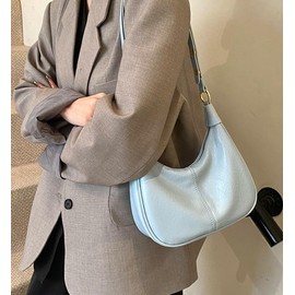 Shoulder Bag for Women Soft PU Leather Crescent Tote Handbag Retro Classic Satchel Crossbody Underarm Hobo Purse Clutch