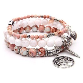 Beaded Bracelets for Women Crystals and Healing Stones Bracelet Lava Rock Bracelets for Anxiety Relief Natural Stone Bracelet Crystal Bracelets Stress Relief Gifts