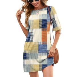 LUYAA Womens Summer Dresses Casual Mini Knee Length Dress for Women A Line Elegant Classy Boho Spring Dresses for Women 2025 XL