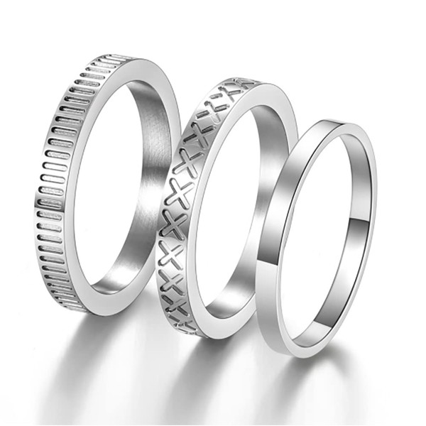 Phyonio Rings for Women Stainless Steel Set of 3 4