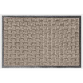 A1HC Indoor Outdoor Mat, Front and Back Entrance Welcome Mats, Front Door Patio Mats 16X24 Inches, Garage Mats, Office Mats, Non-Slip Easy Clean Entrance Washable Doormat, Beige Criss Cross