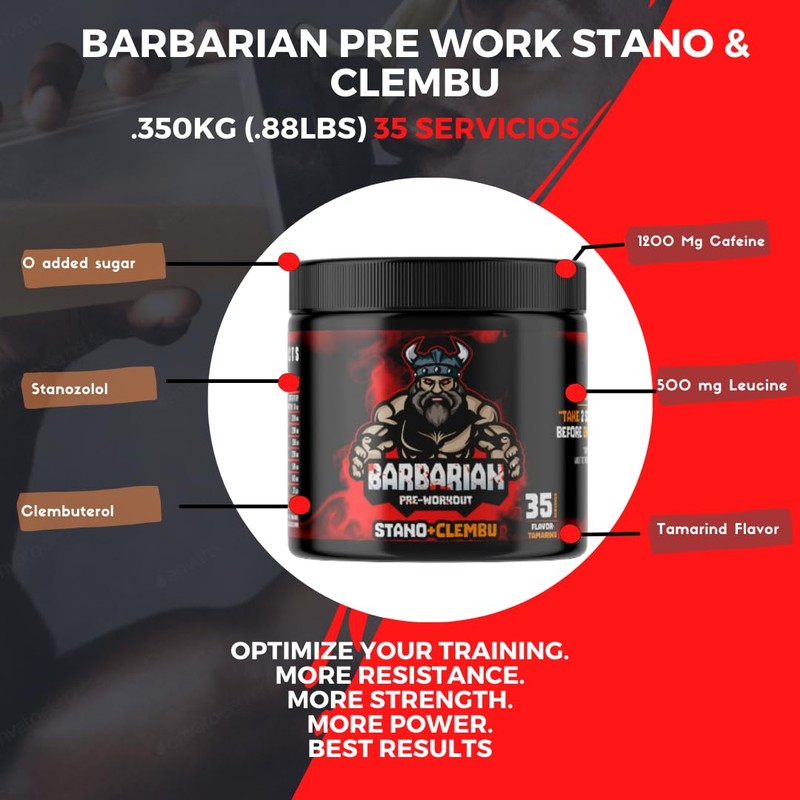 BIOTECKPHARMA | Pre entreno Barbarian de 350 gr rinde 35