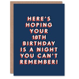 Artery8 Night Can't Remember Eighteen 18 Year Old 18th For Him Birthday Card