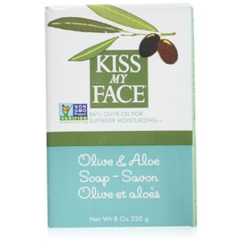 Kiss My Face Soap Bar Olive & Aloe with sea Salt 8 Ounce (235ml) (6 Pack)
