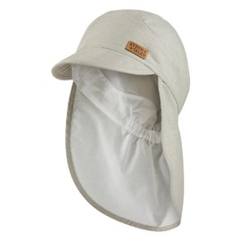Sterntaler Schirmmütze Nacken Melange - Jungen Mütze aus Baumwoll Mischgewebe - UV-Schutz 50+ Sonnenhut mit Nackenschutz - Futter Batsit (Bio) - Sommer Kopfbedeckung Baby Kinder - blassgrün, Größe 55