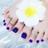 Yienate False Nail for Toes Chic Exquisite Bling Bride Royal