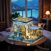DIY Miniature House Kit, 3D Wooden Puzzle Seaside Coffee Shop
