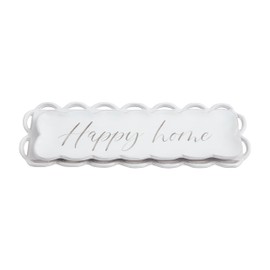 Mud Pie Long Nested Happy Trays, 13.5" x 4.25", WHITE