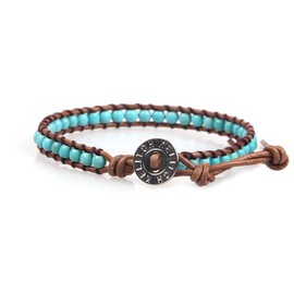 KELITCH Natural Turquoise Beads Wrap Bracelet New Crystal Strand bracelet for Womens