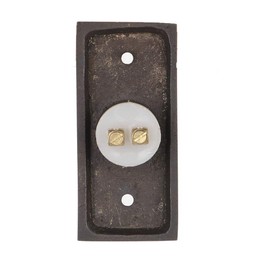 A29 Oil Rubbed Bronze Antique Doorbell Button – 2 1/2" x 1 1/7" – Brass Decorative Design with Recess Mount, Wired for Standard Two-Wire Chimes, Weather Resistant, Easy DIY Installation