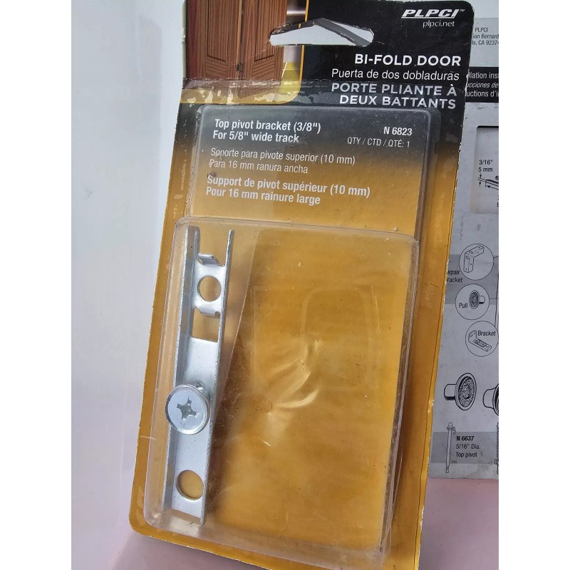 PLPCI Top Bifold Closet Door Pivot Metal Bracket Wide Track