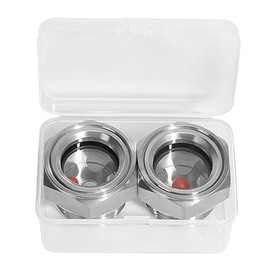 3/4" NPT Male 304 Stainless Steel Oil Sight Glass Hex Head Sight Plug Liquid Level Gauge Oil Indicator Sight Window for Air Compressor Hydraulic Tank (2pcs 3/4" NPT Stainless Steel with Baffle)