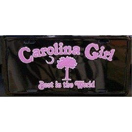 AES South Carolina SC Carolina Girl Pink and Black Aluminum License Plate Tag