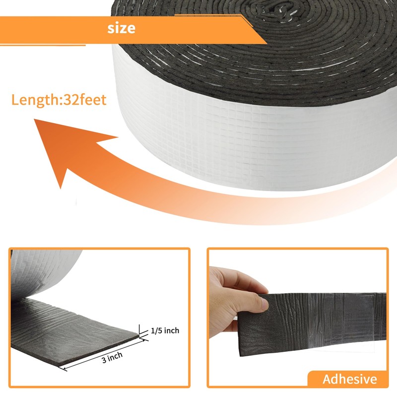 DOBTIM Foam Foil Pipe Insulation Wrap 3 in x 32