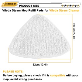 6 Pack Steam Plus Mop Refill Pads Premium Microfiber for Steam Mops | Washable & Reusable