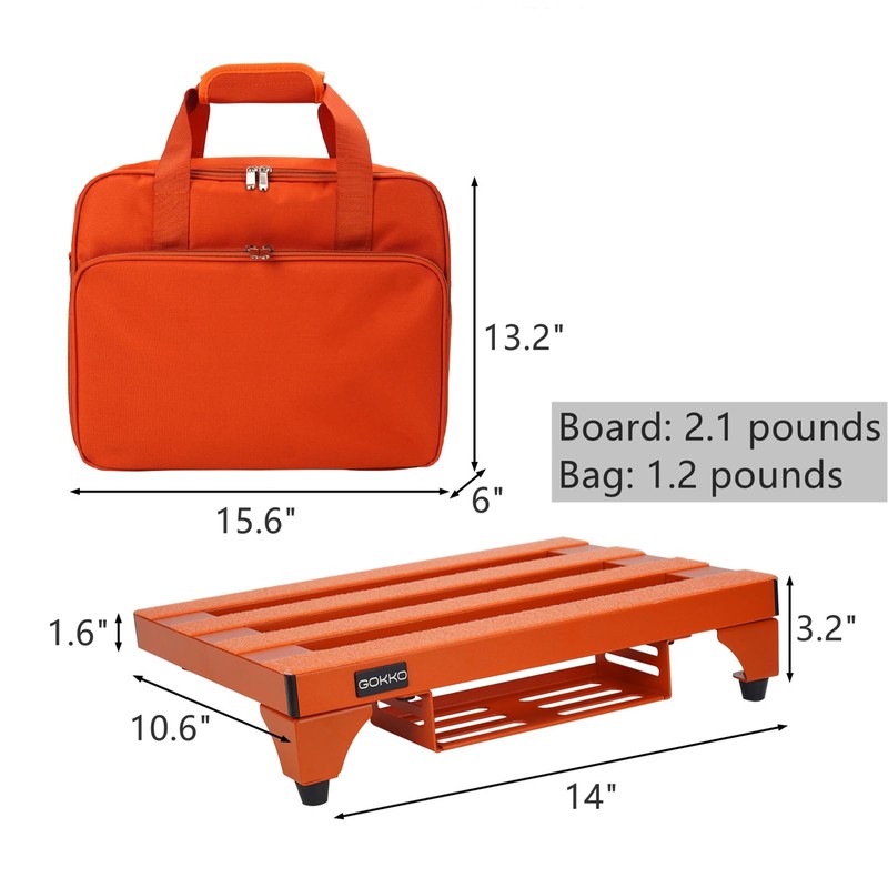 14" x 10.6" Aluminum Alloy Guitar Pedal Board with Power