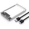 Clear 2.5" Hard Drive Case, USB 3.0 Compatible, SATA Connection,