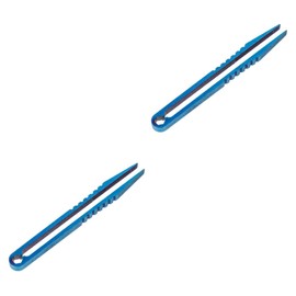 DOITOOL 2pcs Portable Titanium Alloy Mini Tweezers Lightweight Camping Tool Multi-function Tail Wrench Outdoor Supplies for Precision Tasks