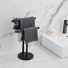Black Hand Towel Holder Stand, Double T-Shape Hand Towel Stand