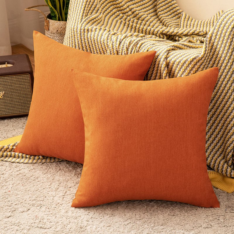 Miulee Set of 2 Waterproof Cushion Covers, Outdoor Sofa Cushion