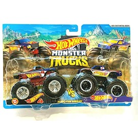 DieCast Hotwheels Monster Trucks Demolition Doubles [Racing #4 vs #1] 1:64 Scale 2-Pack